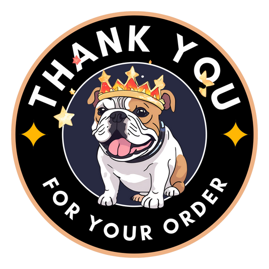 "Thank You for Your Order" Digital Sticker - Atena the English Bulldog